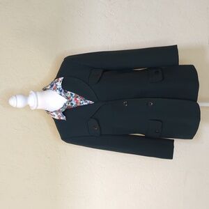 Rena Rowan Vintage Forest Green Single Breasted Wool Blazer Size 8P